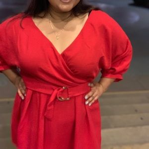 Paris Nights Surplice mini dress